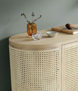 Modern Europe Design Kitchen Cabinets New Wood <strong>Wicker</strong> Cupboard <strong>Sideboard</strong> with Cane Dining Furniture - Product Image 6