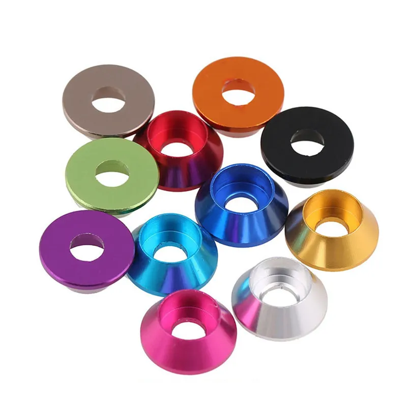 M2 M2.5 M3 M4 Anodized צבעוני אלומיניום סגסוגת Hex Socket ראש אטם כוס ראש מכונת כביסה RC דגם פנדר מכונת כביסה