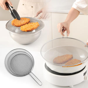 Passoire à huile en acier inoxydable 25cm 29cm 33cm avec pare-éclaboussures pour couvercle de poêle, accessoire de cuisine domestique - Product Image 3