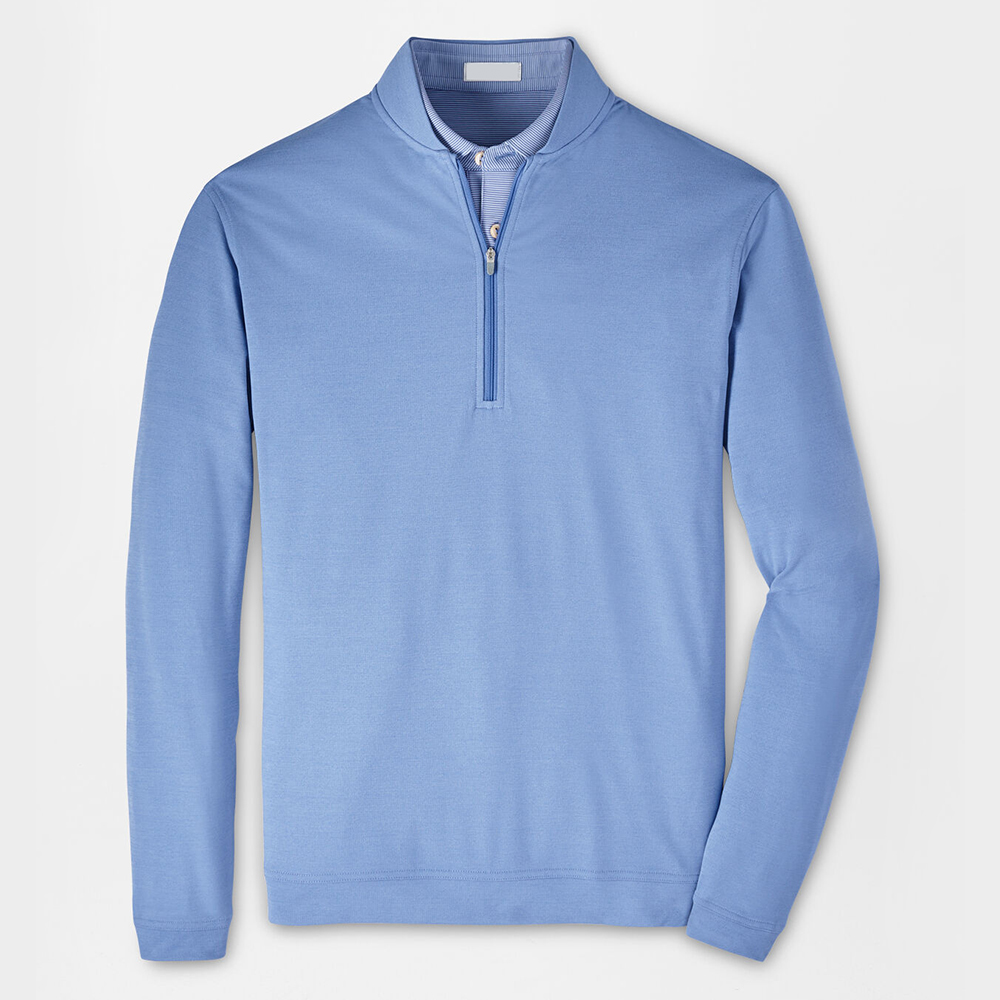 Logo personalizzato di alta qualità da uomo in cotone ad asciugatura rapida lavorato a maglia con Zip a un quarto Pullover da Golf 1/4 Zip Pullover