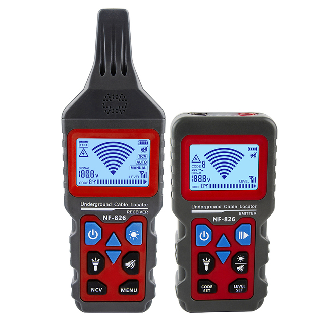 NOYAFA Underground Wire Locator NF-826 Cable Fault Locator Underground Pipe Electrical Wire Locator Detector AC/DC 12-400V