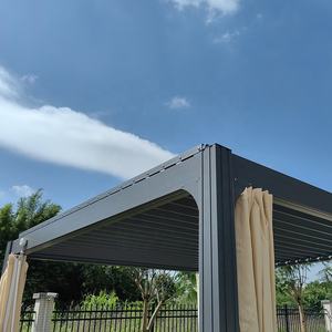 צל שמש חיצוני פרגולה סוכך אלומיניום חופה נשלפת שליטה חשמלית כיסוי שמש מרפסת - Product Image 5
