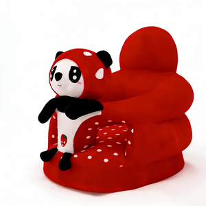 Peluche panda fraise personnalisée, peluche panda assis sur un canapé, peluche panda fraise rouge, jouet en peluche panda mignon pour siège - Product Image 4
