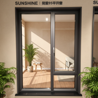 Ventanas Modernas de Aluminio Aisladas Térmicamente Sunshine USA, Doble Acristalamiento, Resistentes a Huracanes, Silenciosas, con Persianas Integradas, para Viviendas