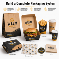 Cajas de Cartón Corrugado Ecológicas para Alimentos, Impresión Personalizada al por Mayor, Biodegradables, para Hamburguesas, Papas Fritas, Pollo Frito, Comida Rápida