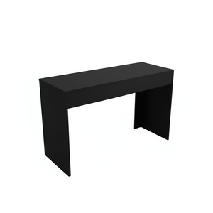 Scrivania per Computer in Wengue Nero con 2 Cassetti, Superficie in Legno, Arredamento per Ufficio Domestico - Product Image 1