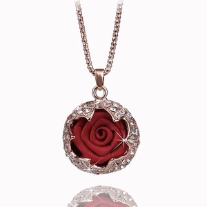 Rose Pendant Alloy Necklace Women's Sweater Chain Long Charm Fashion Accessory Gift Jewelry - Product Image 4