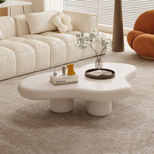 Table basse en bois INNOVA durable et détachable en forme de nuage blanc, design décoratif, montage facile, mobilier moderne pour la maison - Product Image 1