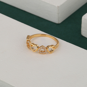 Exquisito Anillo de Corazón para Niña, Regalo, Anillo con Gema, Bague Coeur, Joyería Chapada en Oro de 18k, Anillo de Boda de Circonita al por Mayor - Product Image 4