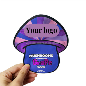 Embalaje de plástico con logotipo personalizado, bolsa única con forma especial, 3,5g, 14g, 28G, 1lb, bolsas de mylar planas de tacto suave troqueladas con cierre de cremallera - Product Image 3