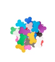 Placa de Identificación Personalizable para Perros, Llavero para Perros, Etiquetas para Mascotas para Grabar, Placas de Identificación en Forma de Hueso de Aluminio, Coloridas para Perros y Gatos