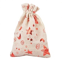 Sacs cadeaux en coton LANWAYLUCKY pour Noël, motif dessin animé, emballage festif en feuille d'or, 13x18cm, avec cordon de serrage, 12 styles, pour bonbons et chocolats