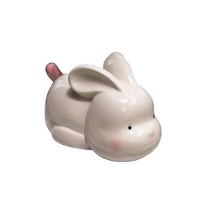 Boîte à mouchoirs en céramique <span class=keywords><strong>domestique</strong></span>, boîte à mouchoirs en forme de <span class=keywords><strong>lapin</strong></span> blanc couvercle de boîte à mouchoirs animal créatif personnalisé - Product Image 1