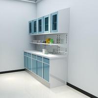 Armoire latérale personnalisable en acier inoxydable pour clinique dentaire et hôpital, avec rangement multi-niveaux et construction métallique durable