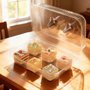 Tùy Chỉnh Dùng Một Lần Pet Rõ Ràng Nhựa Bánh Mì Lưu Trữ Hộp Thực Phẩm Takeaway Container Vỏ Sò Rõ Ràng Bánh Tráng Miệng Hộp Nhựa - Product Image 4