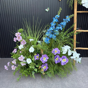 Nouvelle conception de chemin de table en fleurs vertes faites à la main, orchidée blanche, arrangement floral pour allée, <span class=keywords><strong>d</strong></span>écoration intérieure pour événement de mariage - Product Image 5