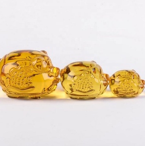 Qipao — <span class=keywords><strong>cochon</strong></span> en verre cristal de petite taille, ornement feng shui de couleur or, décoration de chambre à coucher, artisanat en cristal, cadeaux d'anniversaire pour enfants - Product Image 5