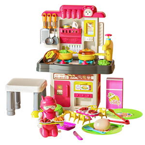 Little Chef Music Toddler Kitchen Food Toys Sizzling Kids Cooking Set para niños en edad preescolar Pretend Play Housekeeping Juguete de plástico - Product Image 1