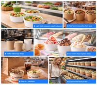 Contenedor Redondo para Comida para Llevar, Construcción Rígida, Múltiples Capacidades, Diseño a Prueba de Fugas, Resistente a la Grasa, Logotipo Personalizado Impreso