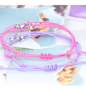 Bracelets en corde cirée faits à la main, multi-couches, imperméables, réglables, multicolores, bohèmes, 5 perles, pour femmes - Product Image 5
