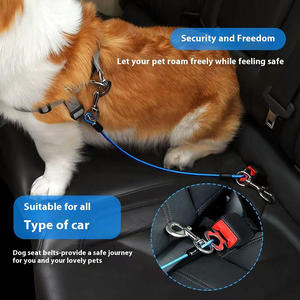 Patrón sólido Anti-mordida perro viaje cadena coche cinturón de seguridad plástico tracción cuerda alambre remache decoración mascotas correas para coche seguro - Product Image 5
