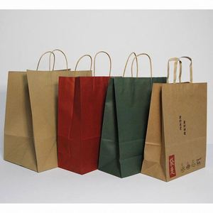 Custom Printed Kraft Gift Shopping Paper <b>Bag</b> White Brown with Handles-for <b>Pizza</b> Milk Sushi Jelly Salad Etc. - Product Image 2