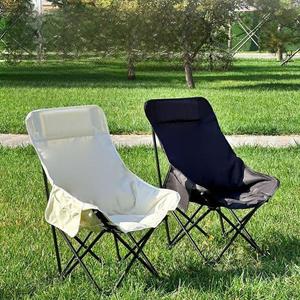 हाई-बैक मून चेयर बांस आरामदायक रेक्लाइनिंग पोर्टेबल स्टोरेज आउटडोर तह बीच कैंपिंग चेयर आउटडोर फर्नीचर - Product Image 5