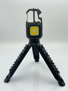 Multifunctional COB LED Work <b>Light</b> 1000LM Rechargeable Keychain Flashlight with Carabiner Bottle Opener Safety Hammer - Product Image 6