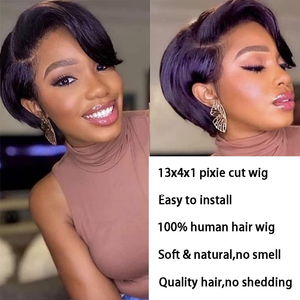 <span class=keywords><strong>Wig</strong></span> pendek keriting rambut manusia Afro pendek <span class=keywords><strong>Wig</strong></span> <span class=keywords><strong>Pixie</strong></span> rambut manusia tanpa renda depan <span class=keywords><strong>Wig</strong></span> rambut Brasil alami untuk wanita - Product Image 3