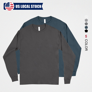 새로운 남여 공용 스트리트웨어 맞춤형 긴팔 티셔츠 헤비급 남성 일반 크루넥 긴팔 티셔츠 - Product Image 1