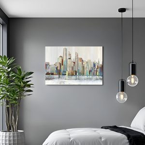 ภาพวาดติดผนังสไตล์ทิวทัศน์เมืองสมัยใหม่แบบแอบสแตรกต์บนผืนผ้าใบแคนวาสภาพวาดภูมิทัศน์เส้นขอบฟ้าแบบนิวยอร์กสต็อกของตกแต่งบ้าน - Product Image 5