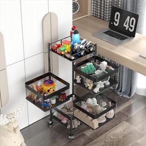 Wholesale Modern Metal 5-Layer Rotating Baskets Storage Rack Shelf <b>Vegetable</b> Fruit Basket Kitchen Trolley Cart - Product Image 3