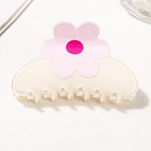 Pinza de Pelo Acrílica con Flores Elegantes, Pinza con Logotipo Personalizado Decorada con Diamantes de Imitación, Accesorios para el Cabello de Niñas - Product Image 6