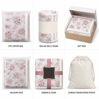 Nouvelle couverture en polaire sherpa à double couche avec un design floral unique, personnalisable et imprimée, pour l'hiver