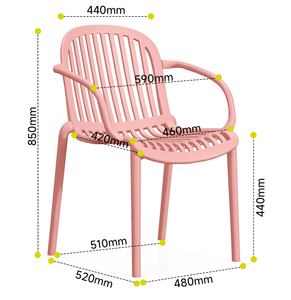 GDRS Brand USA DELIVERY Contemporary <b>Stackable</b> Slatted Plastic PP <b>Chair</b> | Home <b>Dining</b> Hospitality Seating Outdoor Patio Use - Product Image 4