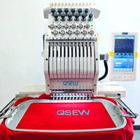 Machine à broder informatisée à tête unique QS-1201S pour logo de t-shirt, étiquette, chaussette, mini-machine à broder
