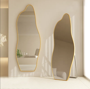 Miroir Mural Ondulé Personnalisé Sans Cadre LED, Grand Miroir Irrégulier Vague pour Décoration de Salon - Product Image 6