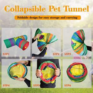 Pliable 3 Voies Pet Chat Tunnel Tube Jouet Intérieur Jouer Maison Tente pour Petit Moyen Grand Pliable Chats Tunnel Jouet Chat Tunnel - Product Image 5