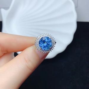 Joyería de Topacio Genuino, Plata de Ley 925, Collar, Anillo, Pendientes, Conjunto de Joyería <span class=keywords><strong>Boutique</strong></span> Versión Coreana S925 para Mujer - Product Image 3