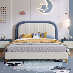 <span class=keywords><strong>Cama</strong></span> de almacenamiento de <span class=keywords><strong>estilo</strong></span> princesa moderna para niñas y niños, juego de <span class=keywords><strong>cama</strong></span> de cuero de alta calidad para niños con almacenamiento para dormitorio - Product Image 5