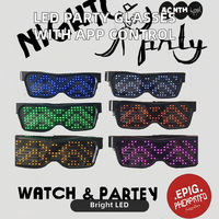 Lunettes de fête LED pour adultes, multilingues, avec chargeur USB, clignotantes, lumineuses, pour les fêtes, contrôlables par application