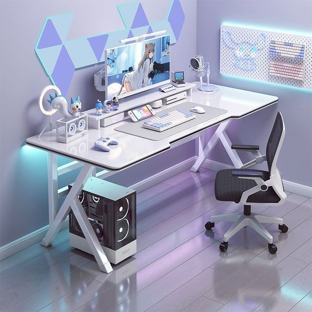 Computer E-sports Gaming Desk Home Bedroom Simple Modern PVC Material Extra Thick Table Top Workbench Student Rental Use