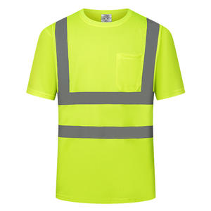 Forte ANSI sınıf 2 yüksek görünürlük yansıtıcı güvenlik T-Shirt nefes inşaat için 100% Polyester örgü kısa kollu cep - Product Image 5