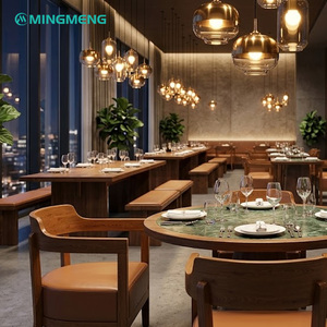 Juego de Mesa de Restaurante Contemporáneo con Estructura de Madera, Diseño Redondo, Muebles de Comedor Modernos y Duraderos para Uso Comercial - Product Image 1