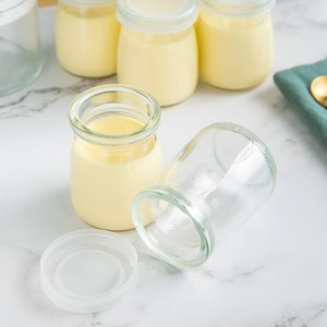 PE 뚜껑과 코르크 뚜껑 빈 요구르트 항아리와 200ml 독특한 모양의 투명 유리 푸딩 항아리 - Product Image 6