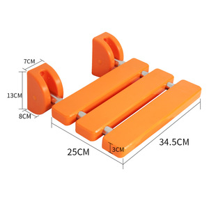 Chaise de salle de bain pliable Pulse Health, orange, capacité de charge 150 kg, antidérapante, tabouret de douche mural pour personnes âgées et handicapées - Product Image 3