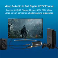 Vente en gros d'usine, convertisseur vidéo 1080P PS2 vers HD, adaptateur de connexion vidéo analogique vers HD, adaptateur RCA vers HD