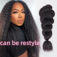 Vente en Gros Extensions de Cheveux au Crochet Kinky Raides 26 Pouces Effet Cheveux Humains Afro pour le Crochet