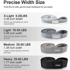 Set Van 4 Katoenen Stof Lange Weerstand Workout Bands Custom Logo Pull-Up Assistentie Oefenbanden - Product Image 4