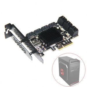 Carte Riser 10 ports PCIE <span class=keywords><strong>SATA</strong></span> contrôleur PCI Express <span class=keywords><strong>SATA</strong></span> carte d'extension PCIE vers SATA3 PCI <span class=keywords><strong>E</strong></span> X1 / X4 <span class=keywords><strong>SATA</strong></span> 3 6Gbps puce ASM - Product Image 4